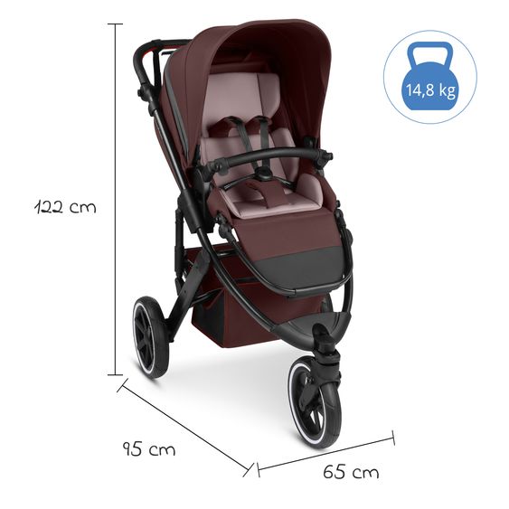 ABC Design 3in1 Kinderwagen-Set Salsa 5 Run - inkl. Babywanne, Autositz Tulip & Sportsitz - Umbra / Graphite