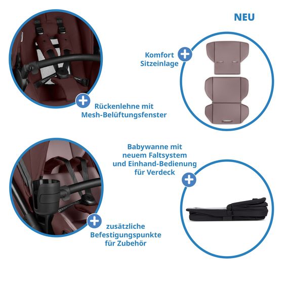 ABC Design 3in1 Kinderwagen-Set Salsa 5 Run - inkl. Babywanne, Autositz Tulip & Sportsitz - Umbra / Graphite