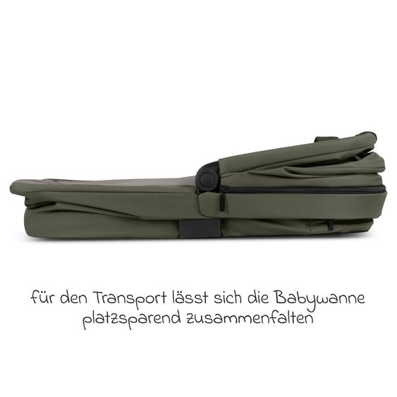 ABC Design 3in1 Kinderwagen-Set Salsa 5 Run mit Babywanne, Babyschale Tulip Black, Sportsitz, Lufträder & Zubehörpaket - Pure - Advocado