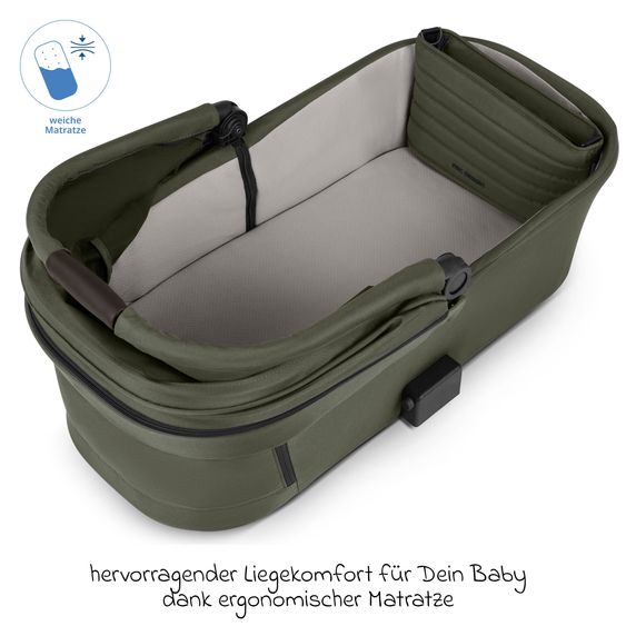 ABC Design 3in1 Kinderwagen-Set Salsa 5 Run mit Babywanne, Babyschale Tulip Black, Sportsitz, Lufträder & Zubehörpaket - Pure - Advocado