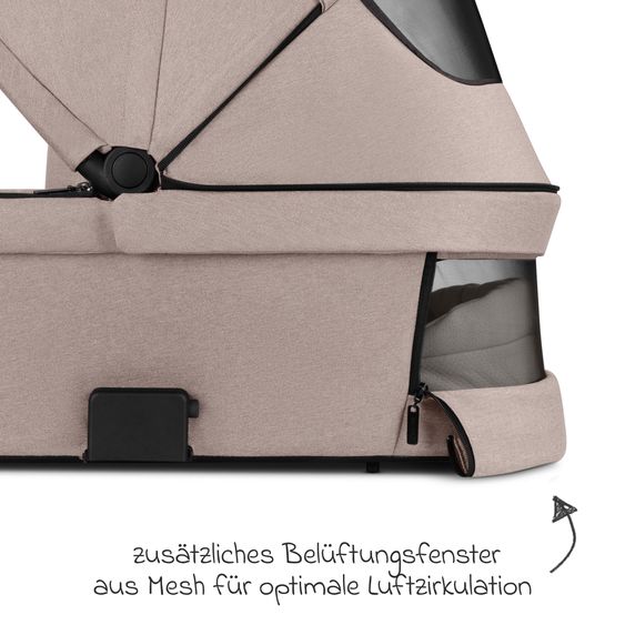 ABC Design 3in1 Kinderwagen-Set Salsa 5 Run mit Babywanne, Babyschale Tulip Black, Sportsitz, Lufträder & Zubehörpaket - Pure - Camel