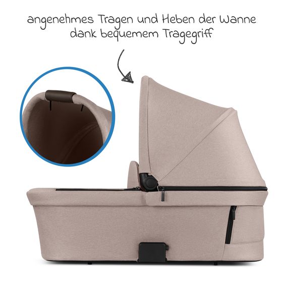 ABC Design 3in1 Kinderwagen-Set Salsa 5 Run mit Babywanne, Babyschale Tulip Black, Sportsitz, Lufträder & Zubehörpaket - Pure - Camel