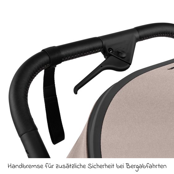 ABC Design 3in1 Kinderwagen-Set Salsa 5 Run mit Babywanne, Babyschale Tulip Black, Sportsitz, Lufträder & Zubehörpaket - Pure - Camel