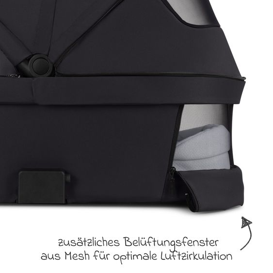ABC Design 3in1 Kinderwagen-Set Salsa 5 Run mit Babywanne, Babyschale Tulip Black, Sportsitz, Lufträder & Zubehörpaket - Pure - Coal