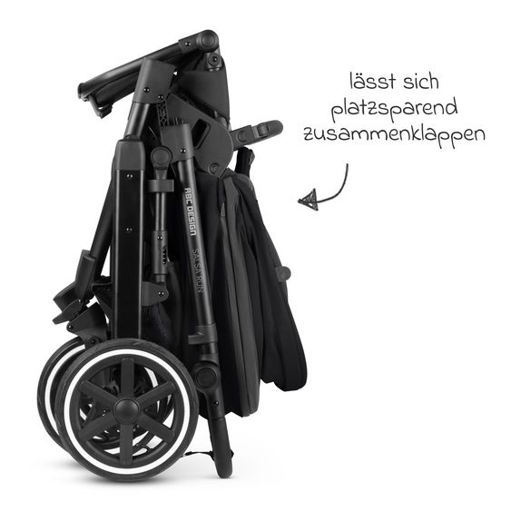 ABC Design 3in1 Kinderwagen-Set Salsa Run - Babywanne, Babyschale Tulip Pearl, Sportsitz & XXL Zubheörpaket (mit Sportzulassung, Luftbereifung & Handbremse) - Ink