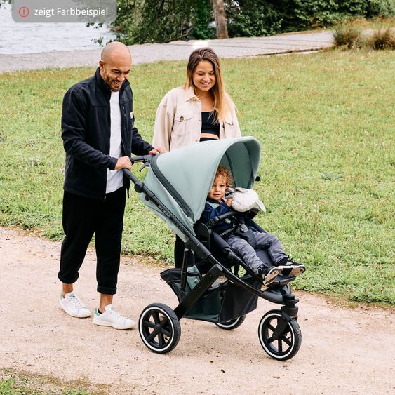 ABC Design 3in1 Kinderwagen-Set Salsa Run - Babywanne, Babyschale Tulip Pearl, Sportsitz & XXL Zubheörpaket (mit Sportzulassung, Luftbereifung & Handbremse) - Ink