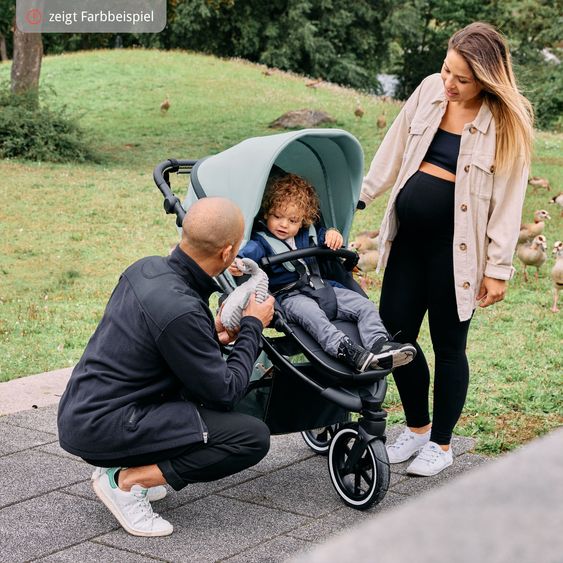 ABC Design 3in1 Kinderwagen-Set Salsa Run - Babywanne, Babyschale Tulip Pearl, Sportsitz & XXL Zubheörpaket (mit Sportzulassung, Luftbereifung & Handbremse) - Ink