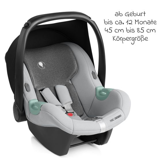 ABC Design 3in1 Kinderwagen-Set Salsa Run - Babywanne, Babyschale Tulip Pearl, Sportsitz & XXL Zubheörpaket (mit Sportzulassung, Luftbereifung & Handbremse) - Ink