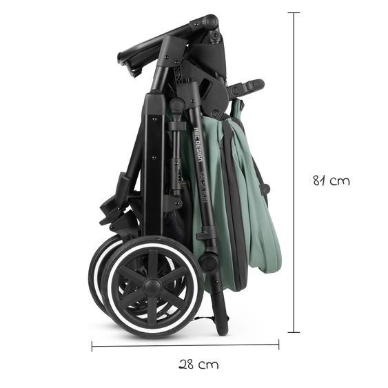 ABC Design 3in1 Kinderwagen-Set Salsa Run - Babywanne, Babyschale Tulip, Sportsitz & XXL Zubheörpaket (mit Sportzulassung, Luftbereifung & Handbremse) - Aqua