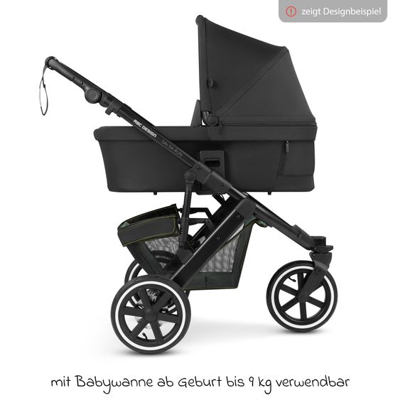 ABC Design 3in1 Kinderwagen-Set Salsa Run - Babywanne, Babyschale Tulip, Sportsitz & XXL Zubheörpaket (mit Sportzulassung, Luftbereifung & Handbremse) - Aqua