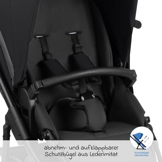 ABC Design 3in1 Kinderwagen-Set Salsa Run - Babywanne, Babyschale Tulip, Sportsitz & XXL Zubheörpaket (mit Sportzulassung, Luftbereifung & Handbremse) - Ink