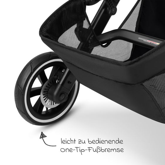 ABC Design 3in1 Kinderwagen-Set Salsa Run - Babywanne, Babyschale Tulip, Sportsitz & XXL Zubheörpaket (mit Sportzulassung, Luftbereifung & Handbremse) - Ink