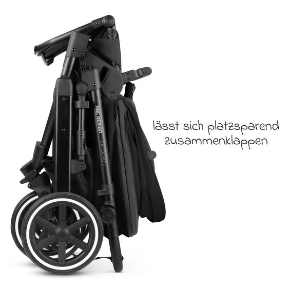 ABC Design 3in1 Kinderwagen-Set Salsa Run - Babywanne, Babyschale Tulip, Sportsitz & XXL Zubheörpaket (mit Sportzulassung, Luftbereifung & Handbremse) - Ink