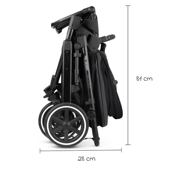 ABC Design 3in1 Kinderwagen-Set Salsa Run - Babywanne, Babyschale Tulip, Sportsitz & XXL Zubheörpaket (mit Sportzulassung, Luftbereifung & Handbremse) - Ink