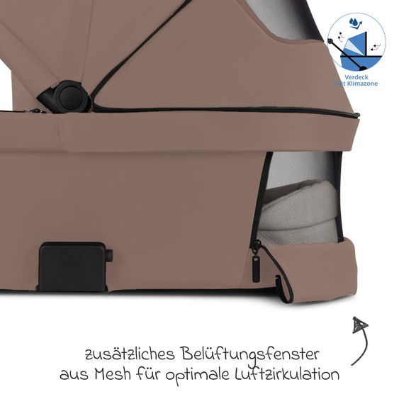 ABC Design 3in1 Kinderwagen-Set Samba 2 - inkl. Babywanne, Autositz Drive N Care, Sportsitz mit XXL Zubehörpaket - Camel