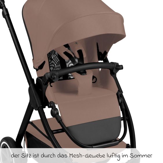 ABC Design 3in1 Kinderwagen-Set Samba 2 - inkl. Babywanne, Autositz Drive N Care, Sportsitz mit XXL Zubehörpaket - Camel