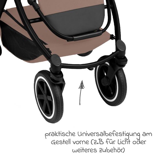 ABC Design 3in1 Kinderwagen-Set Samba 2 - inkl. Babywanne, Autositz Drive N Care, Sportsitz mit XXL Zubehörpaket - Camel