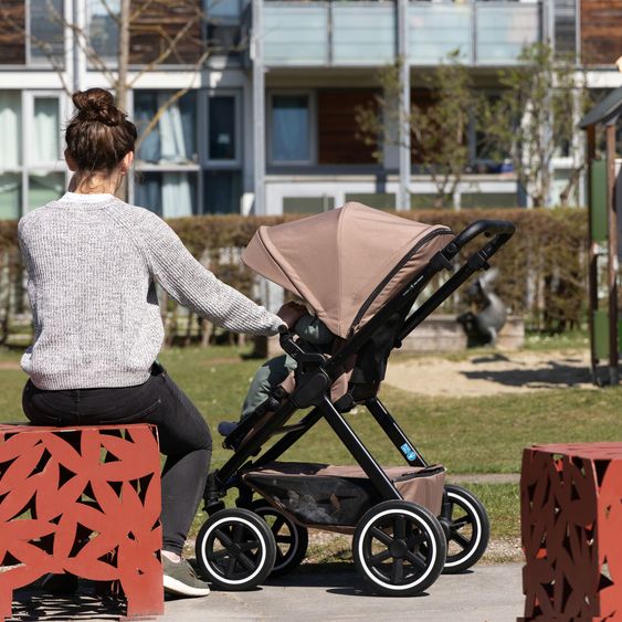 ABC Design 3in1 Kinderwagen-Set Samba 2 - inkl. Babywanne, Autositz Drive N Care, Sportsitz mit XXL Zubehörpaket - Camel