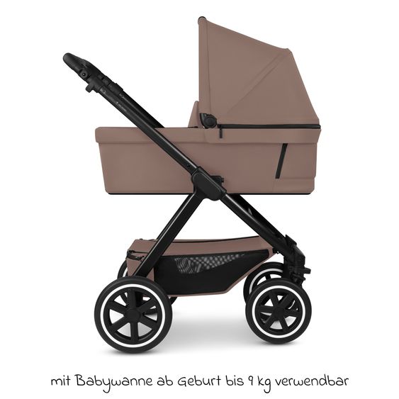 ABC Design 3in1 Kinderwagen-Set Samba 2 - inkl. Babywanne, Autositz Drive N Care, Sportsitz mit XXL Zubehörpaket - Camel
