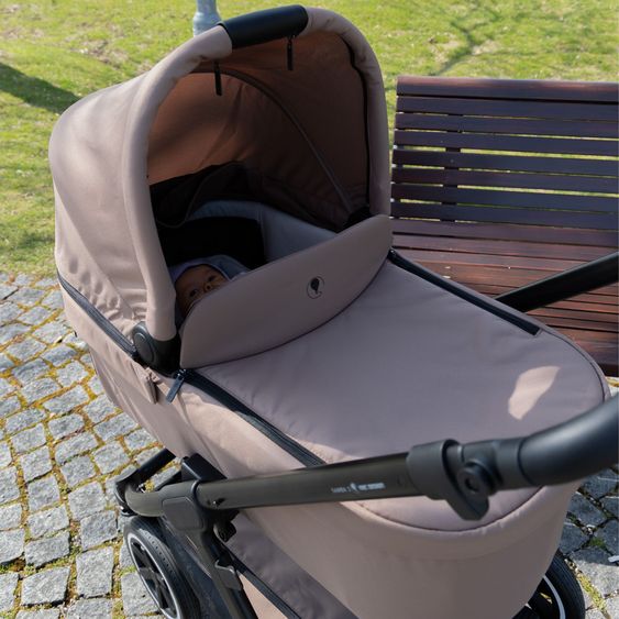 ABC Design 3in1 Kinderwagen-Set Samba 2 - inkl. Babywanne, Autositz Drive N Care, Sportsitz mit XXL Zubehörpaket - Camel
