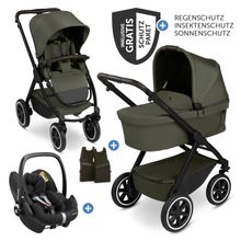 3in1 Kinderwagen-Set Samba 2 - inkl. Babywanne, Autositz Pebble Pro, Sportsitz mit XXL Zubehörpaket - Pure - Avocado