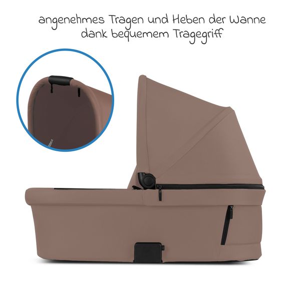 ABC Design 3in1 Kinderwagen-Set Samba 2 - inkl. Babywanne, Autositz Tulip Black, Sportsitz mit XXL Zubehörpaket - Dark Beige