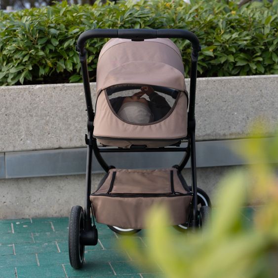 ABC Design 3in1 Kinderwagen-Set Samba 2 - inkl. Babywanne, Autositz Tulip Black, Sportsitz mit XXL Zubehörpaket - Dark Beige