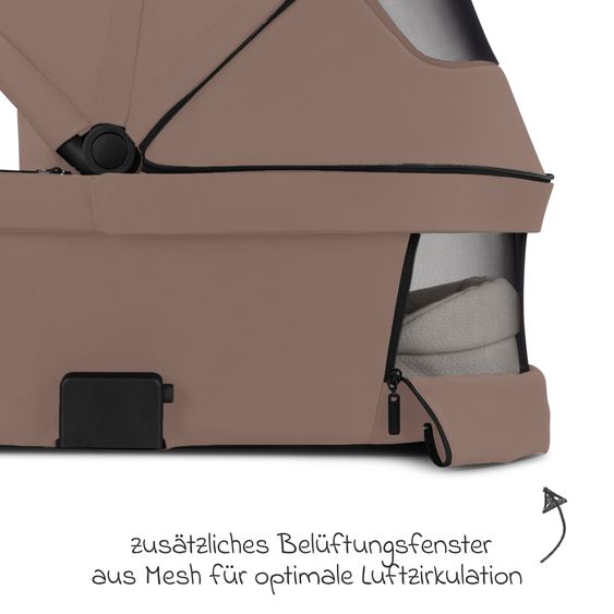 ABC Design 3in1 Stroller Set Samba 2 incl. carrycot, infant car seat Tulip Bubble, toddler seat & XXL accessory package - Dark Beige