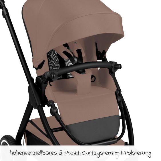 ABC Design 3in1 Stroller Set Samba 2 incl. carrycot, infant car seat Tulip Bubble, toddler seat & XXL accessory package - Dark Beige