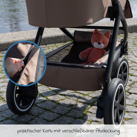 ABC Design 3in1 Stroller Set Samba 2 incl. carrycot, infant car seat Tulip Bubble, toddler seat & XXL accessory package - Dark Beige