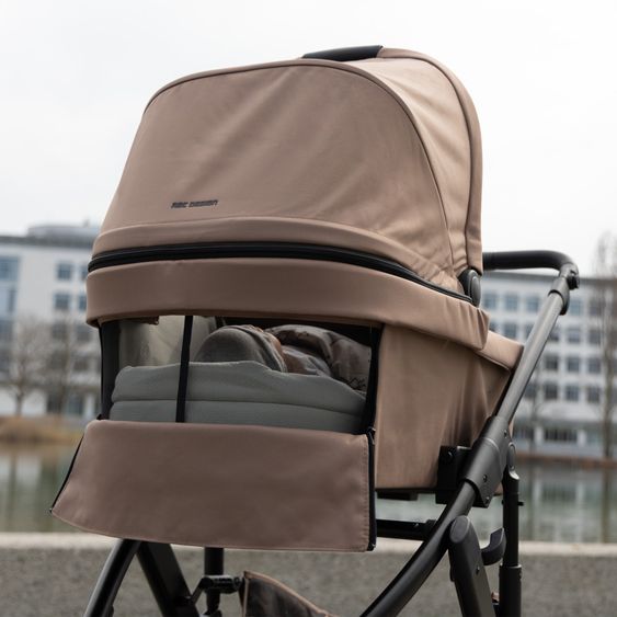 ABC Design 3in1 Stroller Set Samba 2 incl. carrycot, infant car seat Tulip Bubble, toddler seat & XXL accessory package - Dark Beige
