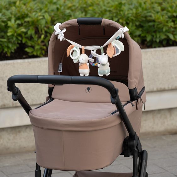 ABC Design 3in1 Stroller Set Samba 2 incl. carrycot, infant car seat Tulip Bubble, toddler seat & XXL accessory package - Dark Beige