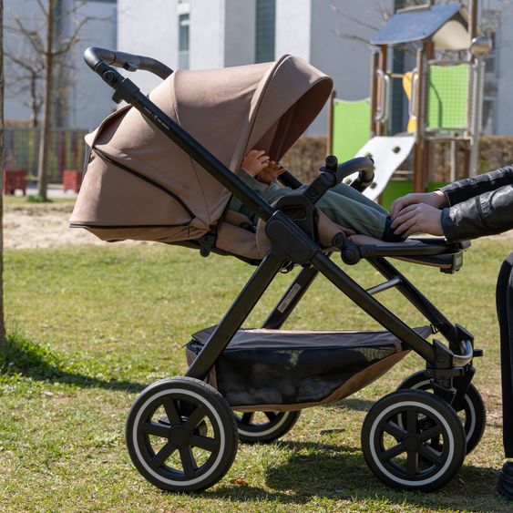 ABC Design 3in1 Stroller Set Samba 2 incl. carrycot, infant car seat Tulip Bubble, toddler seat & XXL accessory package - Dark Beige