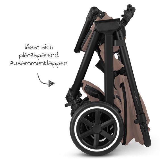 ABC Design 3in1 Kinderwagen-Set Samba 2 inkl. Babywanne, Babyschale Tulip Graphite, Sportsitz & XXL Zubehörpaket - Dark Beige