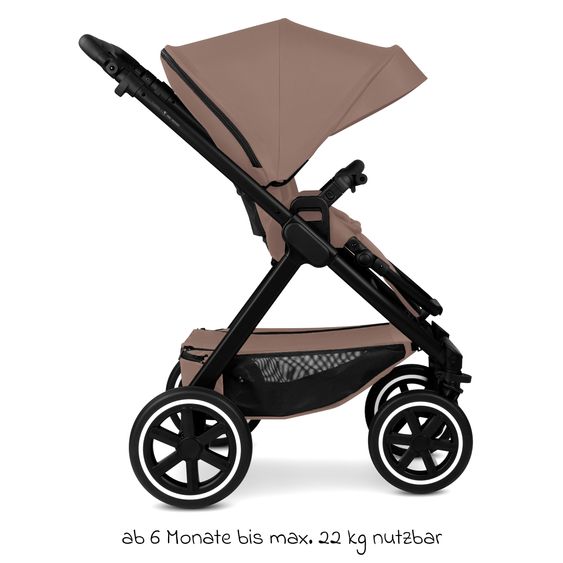 ABC Design 3in1 Kinderwagen-Set Samba 2 inkl. Babywanne, Babyschale Tulip Graphite, Sportsitz & XXL Zubehörpaket - Dark Beige