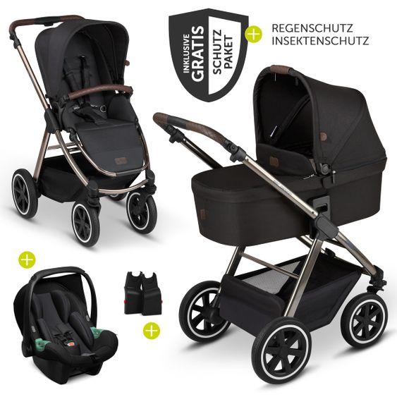ABC Design 3in1 Kinderwagen-Set Samba - inkl. Babyschale Tulip & XXL Zubehörpaket - Diamond Edition - Dolphin