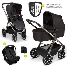 3in1 Kinderwagen-Set Samba - inkl. Babyschale Tulip & XXL Zubehörpaket - Diamond Edition - Dolphin