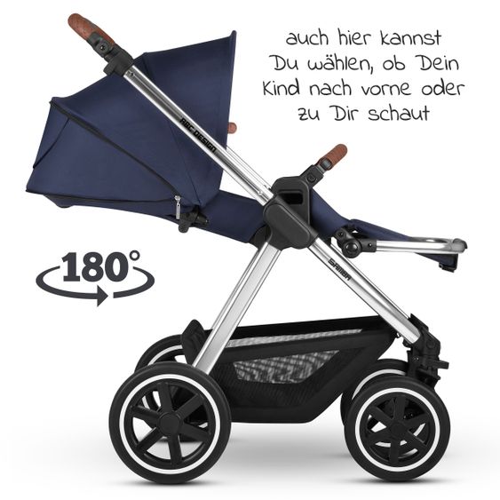 ABC Design 3in1 Kinderwagen-Set Samba - inkl. Babyschale Tulip & XXL Zubehörpaket - Diamond Edition - Navy