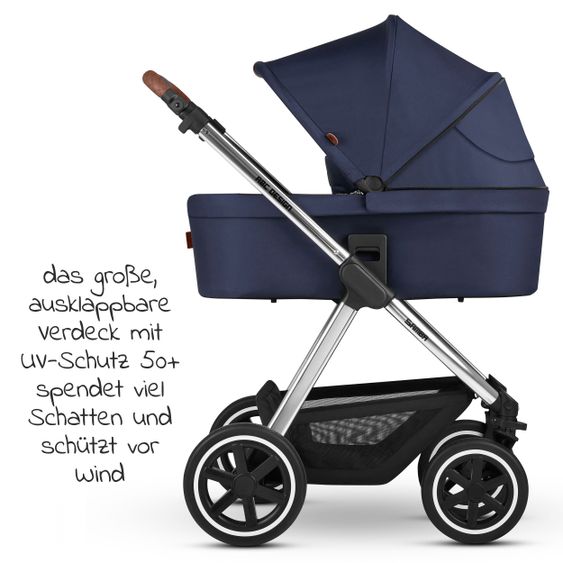 ABC Design 3in1 Kinderwagen-Set Samba - inkl. Babyschale Tulip & XXL Zubehörpaket - Diamond Edition - Navy