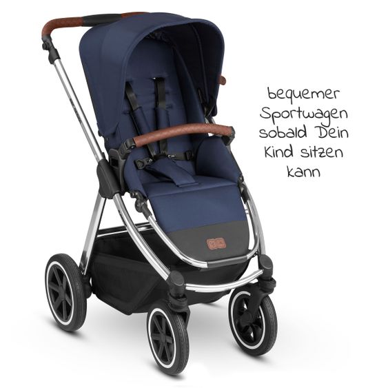 ABC Design 3in1 Kinderwagen-Set Samba - inkl. Babyschale Tulip & XXL Zubehörpaket - Diamond Edition - Navy