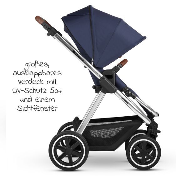 ABC Design 3in1 Kinderwagen-Set Samba - inkl. Babyschale Tulip & XXL Zubehörpaket - Diamond Edition - Navy