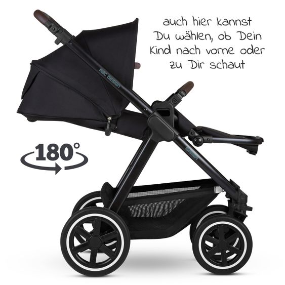ABC Design 3in1 Kinderwagen-Set Samba - inkl. Babyschale Tulip & XXL Zubehörpaket - Fashion Edition - Midnight