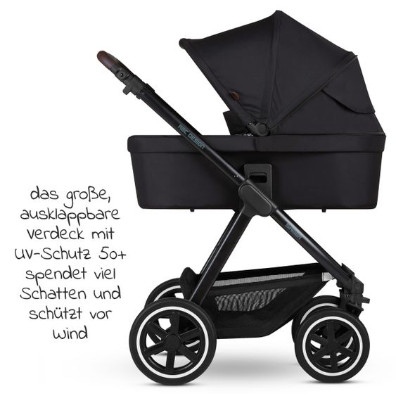 ABC Design 3in1 Kinderwagen-Set Samba - inkl. Babyschale Tulip & XXL Zubehörpaket - Fashion Edition - Midnight