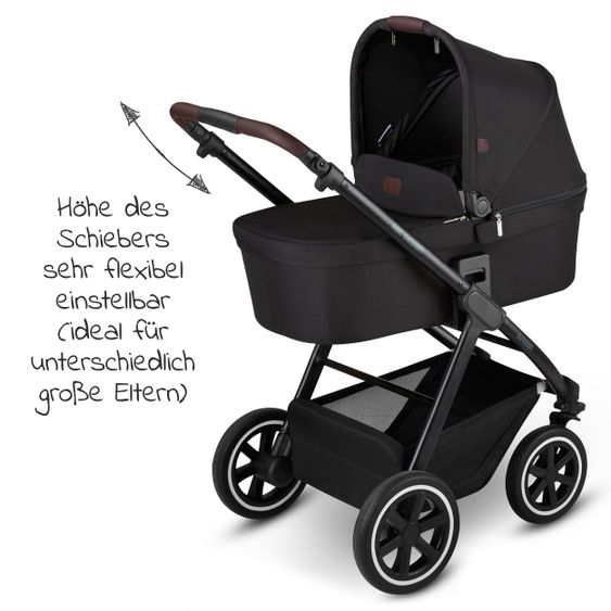 ABC Design 3in1 Kinderwagen-Set Samba - inkl. Babyschale Tulip & XXL Zubehörpaket - Fashion Edition - Midnight