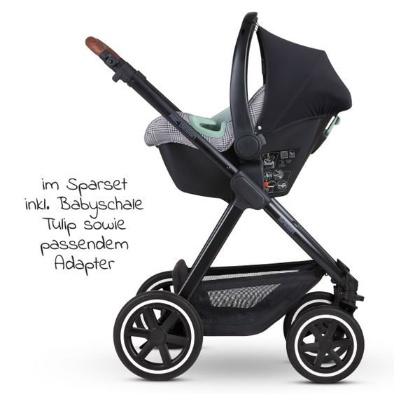 ABC Design 3in1 Kinderwagen-Set Samba - inkl. Babyschale Tulip & XXL Zubehörpaket - Fashion Edition - Smaragd