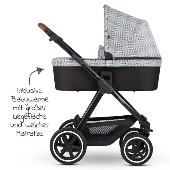 ABC Design 3in1 Kinderwagen-Set Samba - inkl. Babyschale Tulip & XXL Zubehörpaket - Fashion Edition - Smaragd