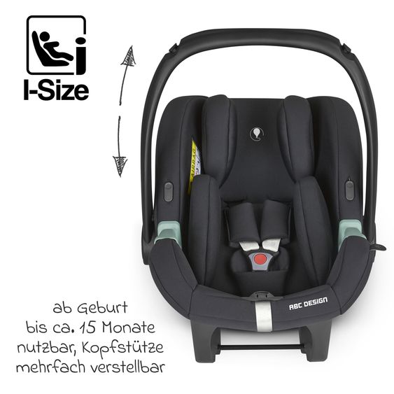 ABC Design Set passeggino Samba 3in1 - include navicella, seggiolino Tulip, seggiolino sportivo e pacchetto accessori XXL - Aloe