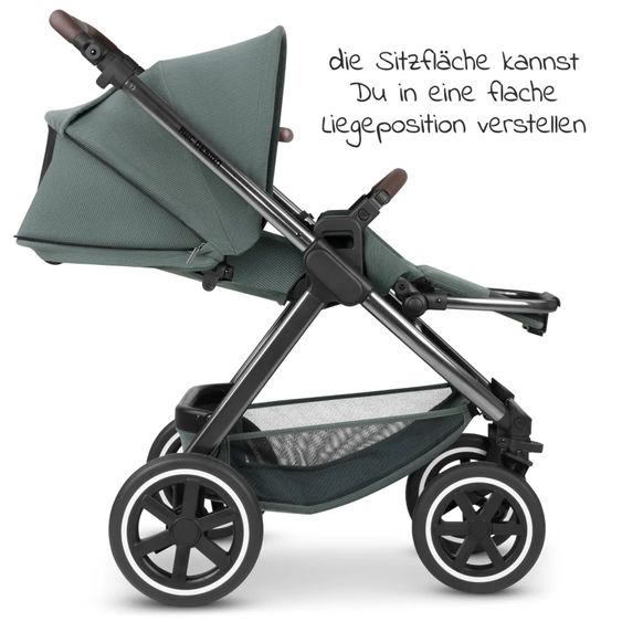 ABC Design Set passeggino Samba 3in1 - include navicella, seggiolino Tulip, seggiolino sportivo e pacchetto accessori XXL - Aloe