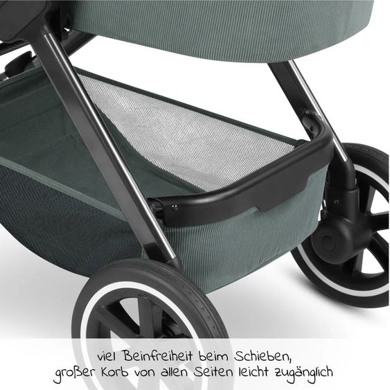 ABC Design Set passeggino Samba 3in1 - include navicella, seggiolino Tulip, seggiolino sportivo e pacchetto accessori XXL - Aloe