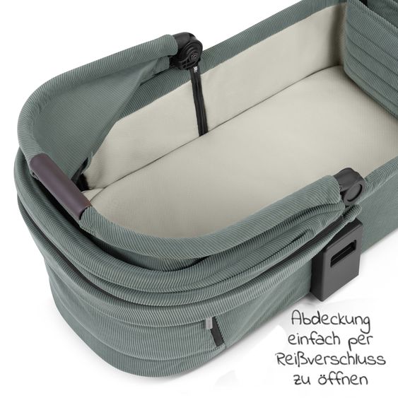 ABC Design Set passeggino Samba 3in1 - include navicella, seggiolino Tulip, seggiolino sportivo e pacchetto accessori XXL - Aloe